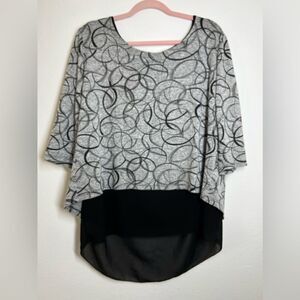 Top Tunic Long Sleeve Stretch | Color Black White size M
